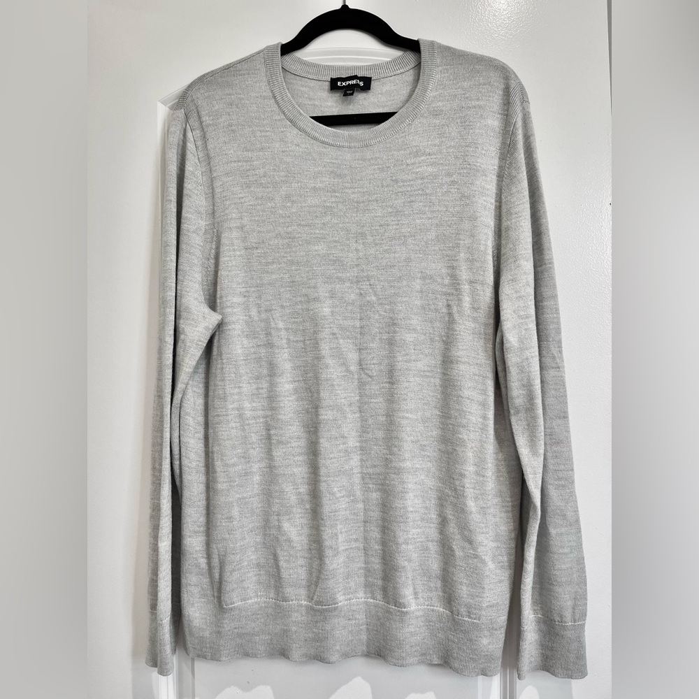 Express | Men’s Light Gray Crewneck Sweater | Size Large